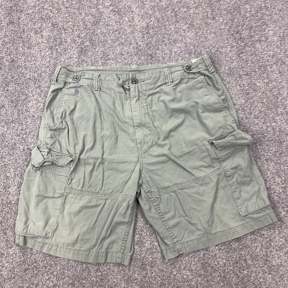 Vintage Polo Ralph Lauren Cargo Shorts Mens 38 Green‎ Cotton Canvas Relaxed Fit
